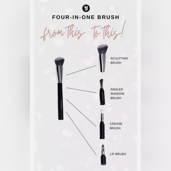 NWT Younique Total Package 4-in-1 Makeup Brush - Picture 1 of 4
